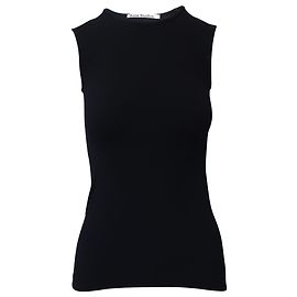 Top sin mangas de nylon negro de Acne Studios Negro