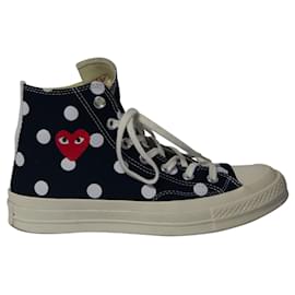 Autre Marque-Comme des Garçons PLAY x Converse 70s Spotted High-Top Trainers in Black Cotton-Other