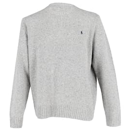 Ralph Lauren-Pull classique en tricot épais Ralph Lauren en laine grise-Gris