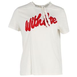 Camiseta bordada Maje With Love en algodón blanco Blanco