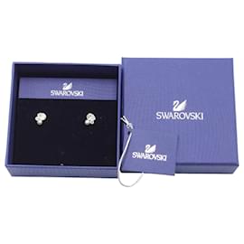Swarovski-Swarovski Extra Crystal Pearl Pierced Earrings in Silver Metal-Silvery,Metallic