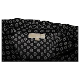 Michael Kors-Michael Kors Studded Medallion Crushed Crepe Pajama Shirt in Black Polyester-Black