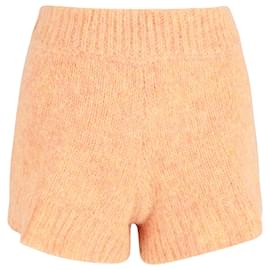 Autre Marque-Rotate Birger Christensen High-Waist Knit Shorts in Orange Wool-Other