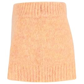 Autre Marque-Rotate Birger Christensen High-Waist Knit Shorts in Orange Wool-Other