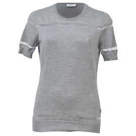 Grau Woll Mesh Streifen Top von Viktor & Rolf Grau