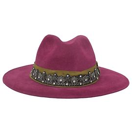 Chapéu Fedora de Lã Roxo Embelido com Cristais Etro Roxo