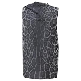 Yves Saint Laurent-Yves Saint Laurent Printed Sleeveless Blouse in Animal Print Silk -Other,Python print