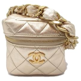 Chanel-Pochette Vanity Chanel avec chaîne en cuir Vanity Bag AP2803 en bon état-Autre