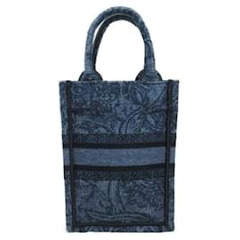 Dior-Dior Toile de Jouy Mini Book Tote Canvas Tote Bag S5555CRGO_M89E in Excellent condition-Blue