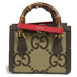 Gucci-Gucci Jumbo GG 2Way Tote Bag Canvas Tote Bag 655661 in Excellent condition-Brown