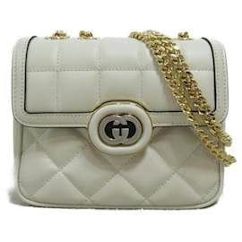 Gucci-Gucci Deco Leather Chain Shoulder Bag Leather Shoulder Bag 741457AAB1Q9022 in Excellent condition-White
