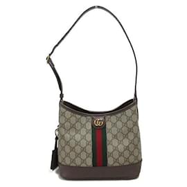 Gucci-Gucci Ophidia Shoulder Bag Canvas Shoulder Bag 781402 in Excellent condition-Brown