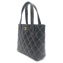 Chanel-Chanel Wild Stitch Tote Bag Leather Tote Bag A18126 in Good condition-Black