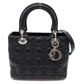 Dior-Bolso tote de cuero Dior Medium Cannage Lady Dior 2101218042993 en muy buen estado-Negro