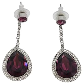 Swarovski-Swarovski Smoothly Small Amethyst Earrings in Silver Metal-Silvery,Metallic