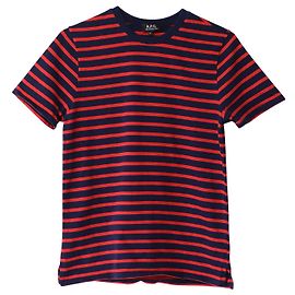 Apc Camiseta Rayada A.P.C. en Algodón Rojo Otro