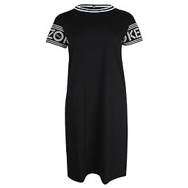Abito t-shirt con logo Kenzo stampato in cotone nero Nero