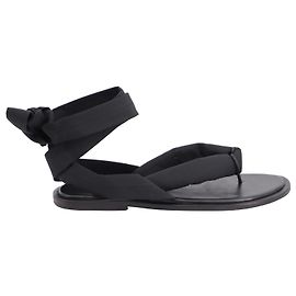Sandali Ganni Puffy Wrap in nylon nero Nero