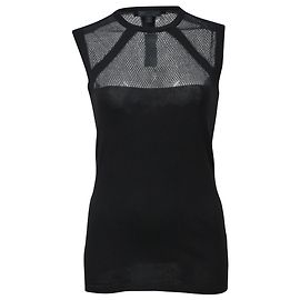 Top sin mangas Burberry Prorsum en seda negra Negro