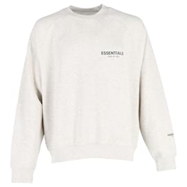 Fear of God-Fear Of God Essentials Logo Print Jersey Sweatshirt in Light Grey Cotton-Grey