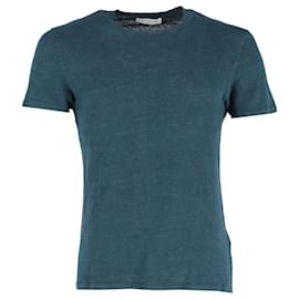 Sandro-T-shirt à col rond Sandro Paris en lin vert-Vert