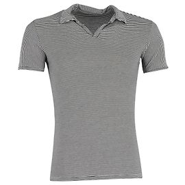 Polo a rayas Theory en algodón negro y blanco Negro