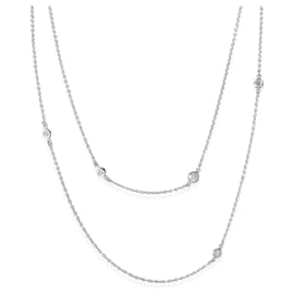 Tiffany & Co-Tiffany & Co. Elsa Peretti Diamonds By The Yard Sprinkle Necklace 0.51 CTW-Silvery,Metallic