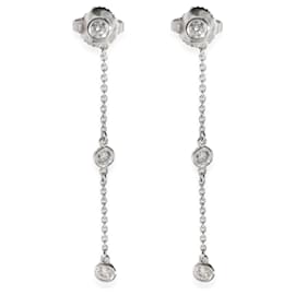 Tiffany & Co-Tiffany & Co. Elsa Peretti Earrings in  Platinum 0.3 CTW-Silvery,Metallic