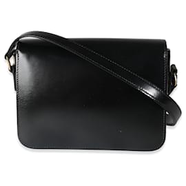 Céline-Sac Teen Triomphe en cuir de veau noir brillant Celine-Noir