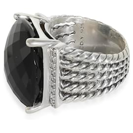 David Yurman-David Yurman Wheaton Onyx Fashion Ring in  Sterling Silver 0.2 CTW-Silvery,Metallic