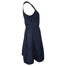 Maje-Maje Sleeveless Pleated Mini Dress in Navy Blue Polyester-Blue,Navy blue