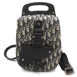 Dior Oblique Saddle Backpack Canvas Backpack 02-BO-0119 in Great Condition Blue
