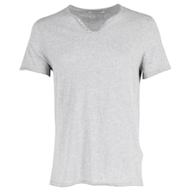 Zadig & Voltaire-Zadig & Voltaire Short Sleeve Monastir T-shirt in Grey Cotton-Grey