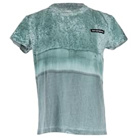 Acne-Acne Studios Printed Crew Neck T-Shirt in Green Cotton-Green