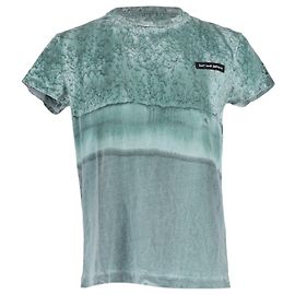 Camiseta de cuello redondo impresa de Acne Studios en algodón verde Verde