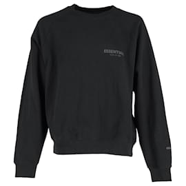 Fear of God-Fear Of God Essentials Logo Print Jersey Sweatshirt in Black Cotton-Black