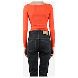 Autre Marque-Orange stretch ribbed bodysuit - size XXS-Orange