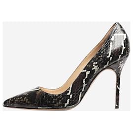 Manolo Blahnik-Black snakeskin pumps - size EU 39.5-Black