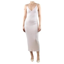 Autre Marque-Cream rib-knit midi dress - size UK 10-Cream