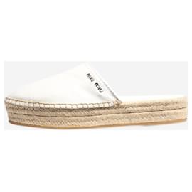 Miu Miu-Mules espadrilles blanches - taille EU 39,5-Blanc