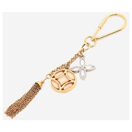 Louis Vuitton-Gold plated Porto Cure Ice flower bag charm-Golden