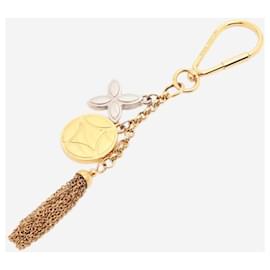 Louis Vuitton-Gold plated Porto Cure Ice flower bag charm-Golden