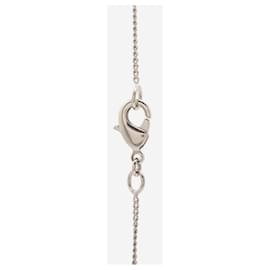 Chanel-Silver CC necklace with rhinestone detail drop-Silvery