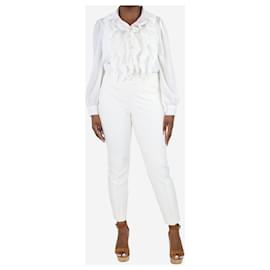 Autre Marque-Lafayette 148 White elasticated trousers - size UK 14-White