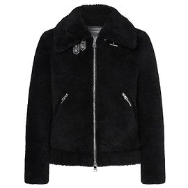 Tommy Hilfiger Elevated Shearling Black Leather Jacket Black