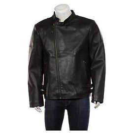 Autre Marque Doppelt gefütterte schwarze Lederjacke mit Reißverschluss für Motorradfahrer WRANGLER Schwarz
