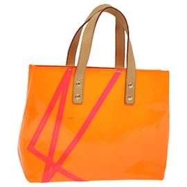 Louis Vuitton-LOUIS VUITTON Monogram Vernis Fluo Reade PM Handtasche Rot M91903 LV Auth ep4580-Rot,Orange