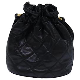 Chanel-CHANEL Matelasse Shoulder Bag Lamb Skin Black CC Auth 74813A-Black