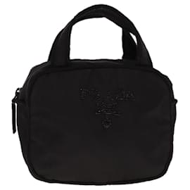 Prada-PRADA Hand Bag Nylon Black Auth 77077-Black