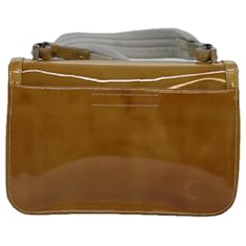 Prada-PRADA Shoulder Bag Patent leather Yellow Auth ep4553-Yellow
